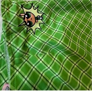 DOLLS KILL The Powerpuff Girls Green Plaid Flare Leg Pants Size 8-10‎